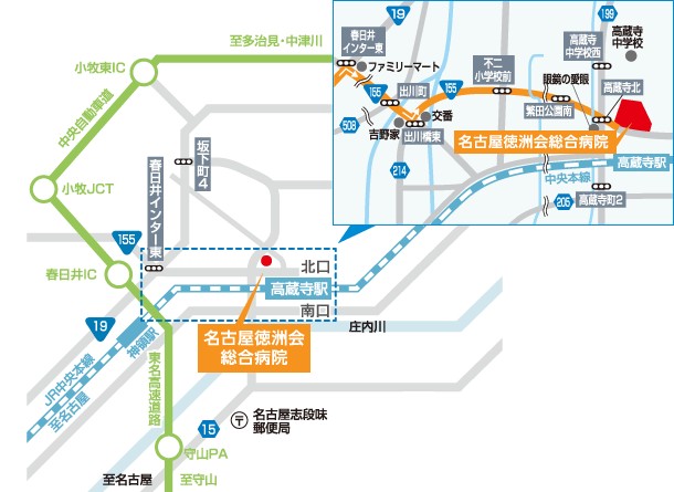 名古屋徳洲会総合病院　アクセスマップ